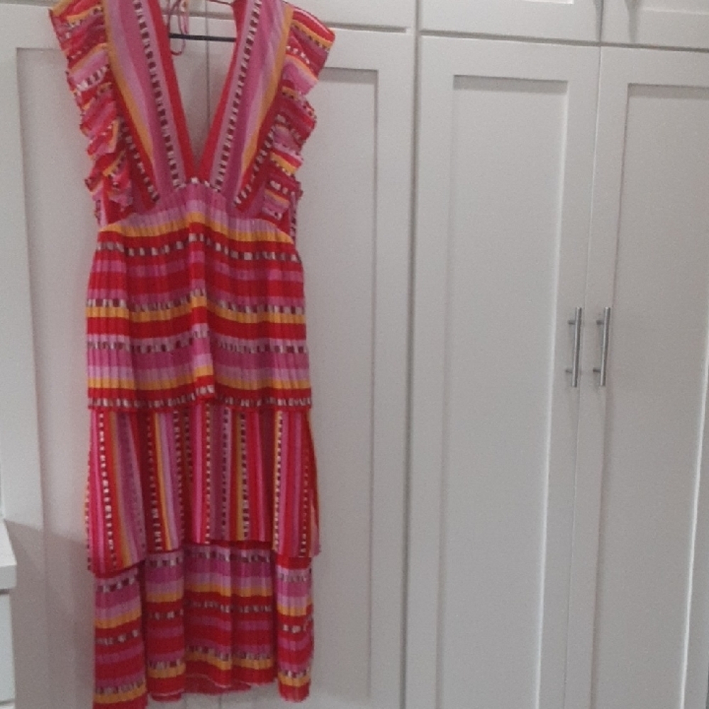 Farm Rio Vibrant Striped Sleeveless Dress NWT